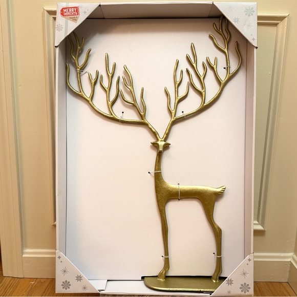 Merry Moments Other - Merry Moments Brushed Gold Sculpted Reindeer, 1 Tall Reindeer